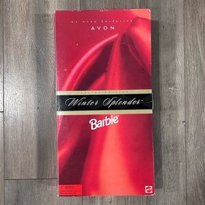 AVON Exclusive Barbie Winter Splendor in Vibrant Red